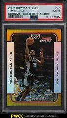 Tim Duncan [Chrome Gold Refractor] Basketball Cards 2003 Bowman Prices