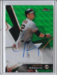 Christian Arroyo [Green Wave Refractor] Baseball Cards 2018 Topps Finest Autographs Prices