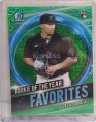 Sixto Sanchez [Green Refractor] #RRY-SS Baseball Cards 2021 Bowman Chrome Rookie of the Year Favorites Prices