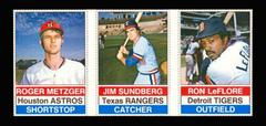 Jim Sundberg, Roger Metzger, Ron LeFlore [L Panel Hand Cut] Baseball Cards 1976 Hostess Prices