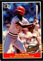 Willie McGee Baseball Cards 1985 Donruss Highlights Prices