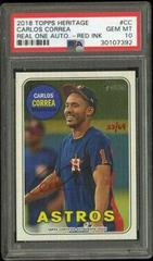Carlos Correa [Red Ink] Baseball Cards 2018 Topps Heritage Real One Autographs Prices