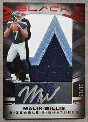Malik Willis [Silver] #SSR-MWI Football Cards 2022 Panini Black Sizeable Signatures Rookie Jersey Prices