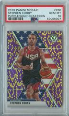 Stephen Curry [Purple & Gold Snakeskin] Basketball Cards 2019 Panini Mosaic Prices