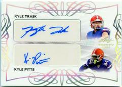 Kyle Trask, Kyle Pitts [Silver] #DA-12 Football Cards 2021 Leaf Trinity Dual Autographs Prices