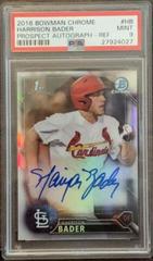 Harrison Bader [Refractor] Baseball Cards 2016 Bowman Chrome Prospect Autograph Prices