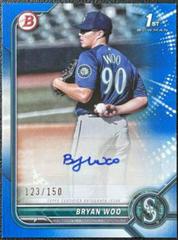 Bryan Woo [Blue] #PPA-BW Baseball Cards 2022 Bowman Paper Prospect Autographs Prices