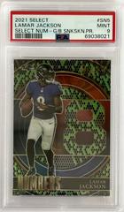 Lamar Jackson [Green and Black Snakeskin] Football Cards 2021 Panini Select Numbers Prices