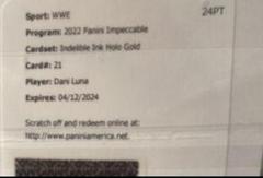 Dani Luna [Holo Gold] Wrestling Cards 2022 Panini Impeccable WWE Indelible Ink Autographs Prices