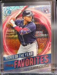 Cristian Pache [Mega Box Mojo] Baseball Cards 2021 Bowman Chrome Rookie of the Year Favorites Prices