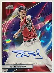 Shane Bieber [Red Flare] #CCA-BIE Baseball Cards 2022 Topps Cosmic Chrome Autographs Prices