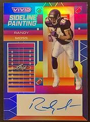 Randy Moss [Prismatic Navy Blue] #SP-RM1 Football Cards 2023 Leaf Vivid Autographs Sideline Painting Prices