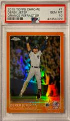 Derek Jeter [Orange Refractor] #1 Baseball Cards 2015 Topps Chrome Prices