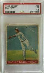Bill Terry Baseball Cards 1933 Goudey Prices