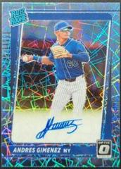Andres Gimenez [Carolina Blue Velocity] Baseball Cards 2021 Panini Donruss Optic Rated Rookie Signatures Prices