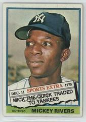 Mickey Rivers #85T Baseball Cards 1976 Topps Traded Prices