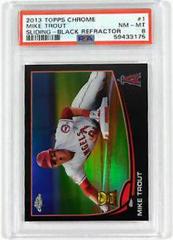 Mike Trout [Sliding Black Refractor] #1 Baseball Cards 2013 Topps Chrome Prices