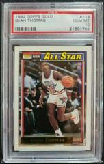 Isiah Thomas #118 Basketball Cards 1992 Topps Gold Prices