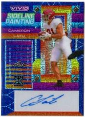 Cameron Latu [Mojo Navy Blue] #SP-CL1 Football Cards 2023 Leaf Vivid Autographs Sideline Painting Prices