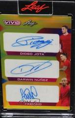 Diogo Jota , Darwin Nunez , Fabinho Soccer Cards 2022 Leaf Vivid Triple Autographs Prices