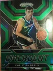 Christian Braun [Green] #21 Basketball Cards 2022 Panini Prizm Emergent Prices