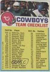 Dallas Cowboys Football Cards 1973 Topps Team Checklists Prices