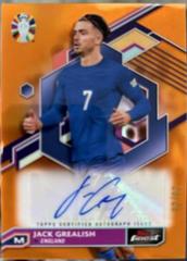 Jack Grealish [Orange Refractor] #BCA-JG Soccer Cards 2023 Topps Finest Road to UEFA EURO Autograph Prices