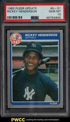 Rickey Henderson #U-51 Baseball Cards 1985 Fleer Update Prices