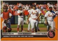 Yadier Molina, Adam Wainwright, Albert Pujols [Orange] #1000 Baseball Cards 2022 Topps Now Prices
