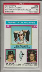 A. L. ERA Leaders [Palmer, Hunter, Eckersley] #202 Baseball Cards 1976 Topps Prices