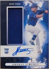 Andres Gimenez Baseball Cards 2021 Panini Chronicles Origins Rookie Jumbo Material Autographs Prices