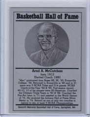 Arad McCutchan Basketball Cards 1986 Hall of Fame Metallic Prices