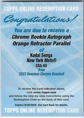 Kodai Senga [Orange] #CRA-KS Baseball Cards 2023 Bowman Chrome Rookie Autographs Prices