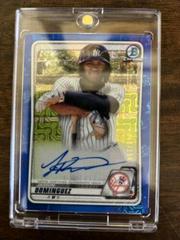 Jasson Dominguez [Blue Refractor] #BMAJD Baseball Cards 2020 Bowman Chrome Mega Box Mojo Autographs Prices