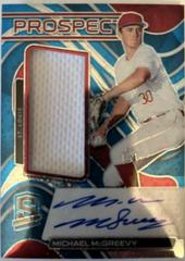 Michael McGreevy [Neon Blue] #PJA-MM Baseball Cards 2022 Panini Chronicles Spectra Prospect Jersey Autographs Prices