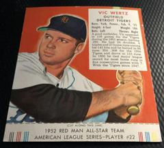 Vic Wertz [Hand Cut Without Tab] Baseball Cards 1952 Red Man Tobacco Prices