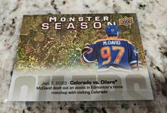 Connor McDavid [Gold] #MS-41 Hockey Cards 2023 Upper Deck Monster Season Prices