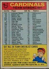 St. Louis Cardinals Football Cards 1974 Topps Team Checklists Prices