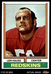 Len Hauss #182 Football Cards 1974 Topps Prices