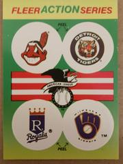 Indians, Tigers, Royals, Brewers Baseball Cards 1990 Fleer Action Series Stickers Prices