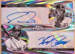 Spencer Torkelson, Miguel Cabrera [Black & White RayWave] Baseball Cards 2022 Topps Chrome Sonic Dual Autographs Prices