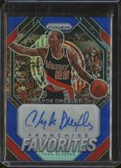 Clyde Drexler [Blue Prizm] #5 Basketball Cards 2023 Panini Prizm Franchise Favorites Signature Prices