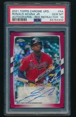 Ronald Acuna Jr. [Red Refractor] #CUSA-RA Baseball Cards 2021 Topps Chrome Update Autographs Prices
