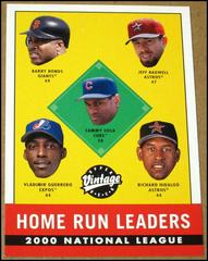 N. L. Home Run Leaders Baseball Cards 2001 Upper Deck Vintage Prices