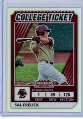 Sal Frelick [Holo] #34 Baseball Cards 2022 Panini Elite Extra Edition College Tickets Optic Prices