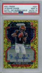 Ja'Marr Chase [Autograph Gold Prizm] #337 Football Cards 2021 Panini Prizm No Huddle Prices