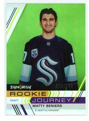 Matty Beniers [Green] #RJ-5 Hockey Cards 2022 Upper Deck Synergy Rookie Journey Draft Prices