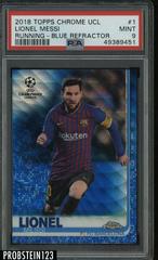 Lionel Messi [Running Blue Wave Refractor] #1 Soccer Cards 2018 Topps Chrome UEFA Champions League Prices