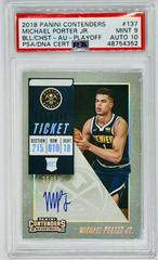 Michael Porter Jr. [Ball at Waist Autograph Playoff] #137 Basketball Cards 2018 Panini Contenders Prices