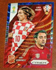 Luka Modric, Xavi Hernandez [Blue & Red Wave] #25 Soccer Cards 2014 Panini Prizm World Cup Matchups Prices